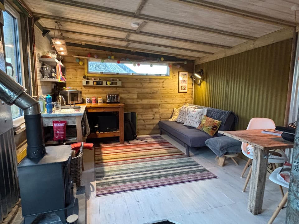 Interior of The Snug eco cabin